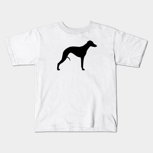 Whippet Silhouette Kids T-Shirt by Coffee Squirrel